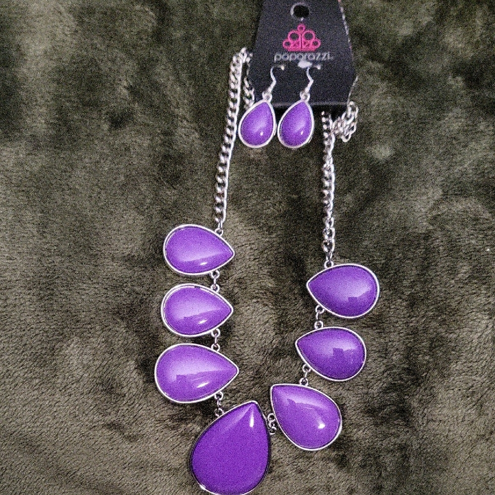 Paparazzi Purple and Silver Butterfly Pendant Necklace